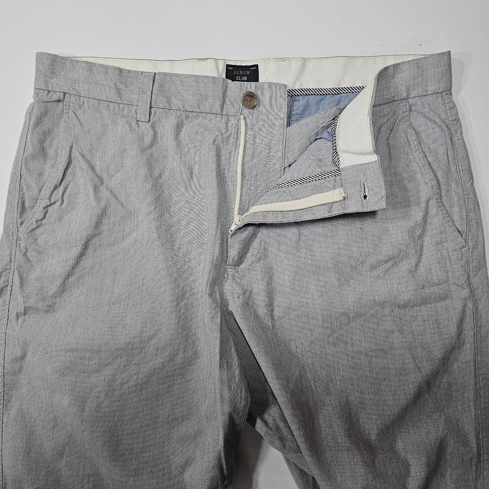 J.Crew‎ Club Men's Grey White Micro Stripe Chino Shorts Size 35W 11 Inseam